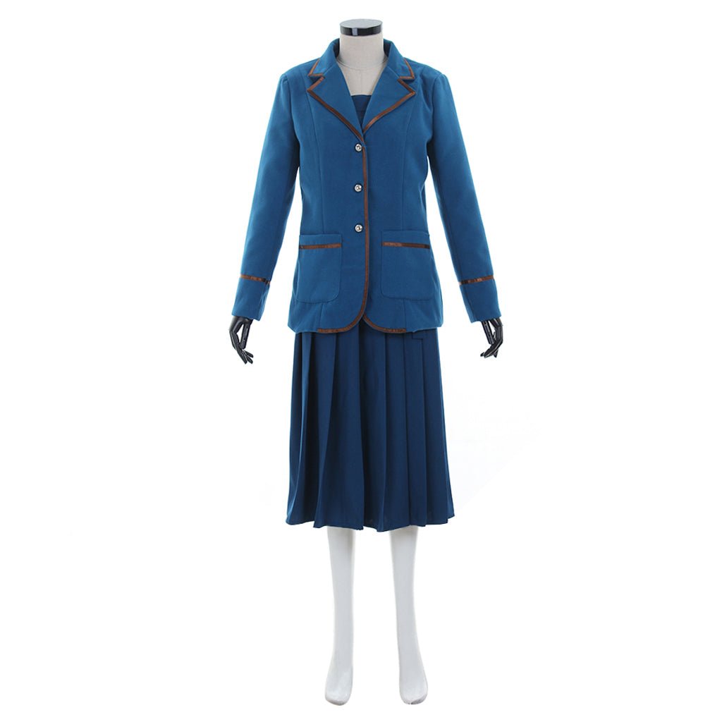 Costume Bleu Veste Robe pour Femmes Adultes pour Carnaval, Halloween et Fêtes à Thème