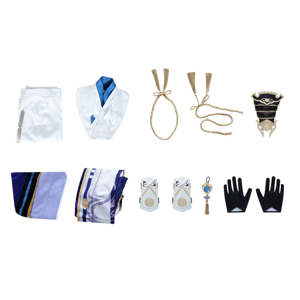 Costume Cosplay Genshin Impact Kamisato Ayato pour Homme, Déguisement Anime Halloween