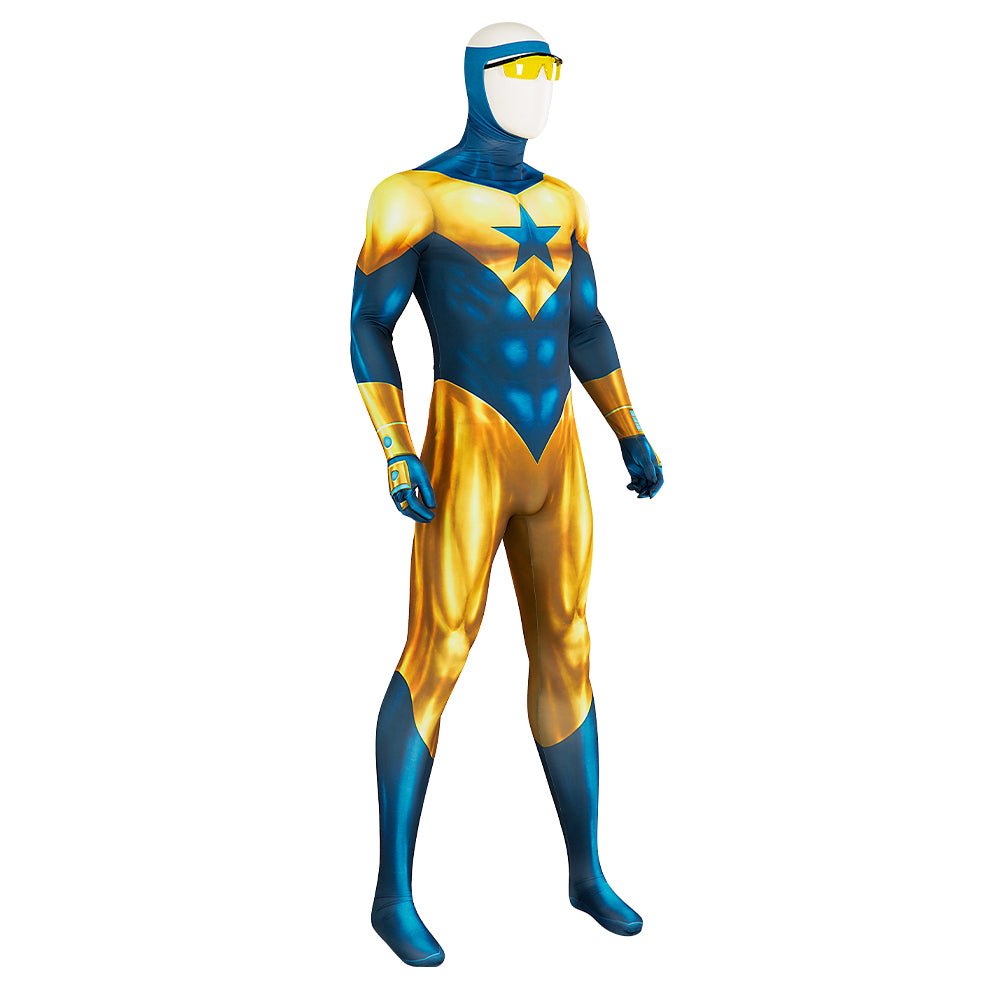 Costume Booster Gold Michael Jon Carter Combinaison pour Hommes avec Lunettes – Cosplay DC Comics