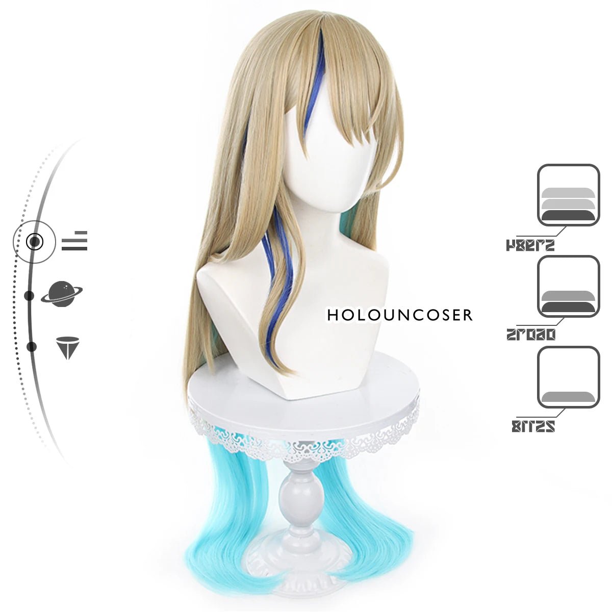 Perruque Cosplay Serval Honkai Star Rail Résistante à la Chaleur avec Filet Rose