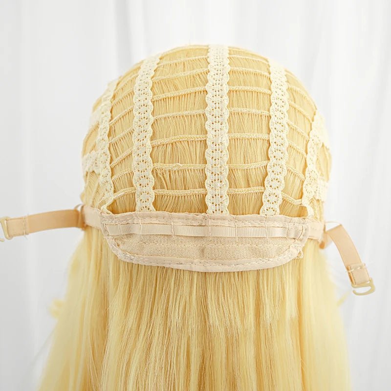 Perruque Cosplay LOL Lovestruck Lux 85cm Jaune Femme - Perruques Cosplay Résistantes à la Chaleur Cheveux Synthétiques