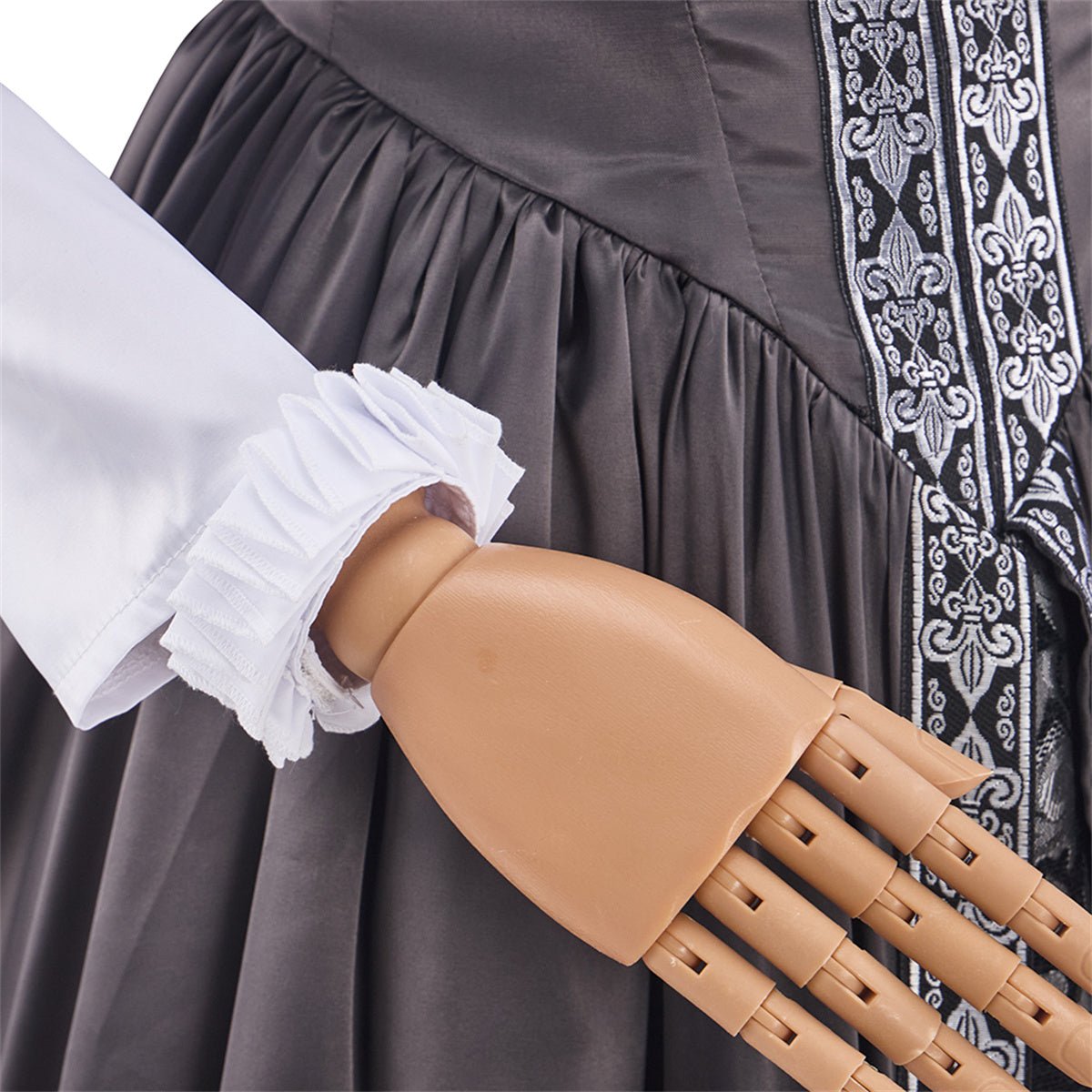 Robe Grise Tudor Costume Cosplay – Tenue Élégante d'Anime pour Jeu de Rôle