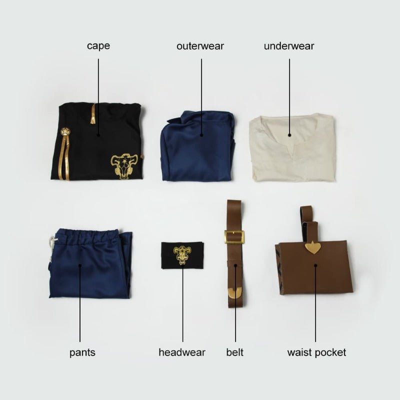 Costume Cosplay Asta - Cape de Magic Knight Uniforme Complet | Tenue Halloween Black Clover