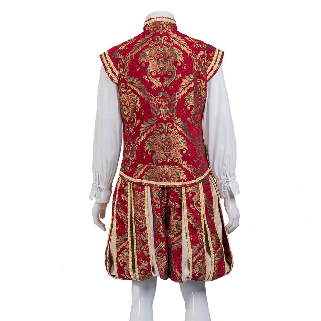 Costume de Prince Tudor du 15e Siècle - Ensemble Complet Veste et Pantalon Brodés de Luxe