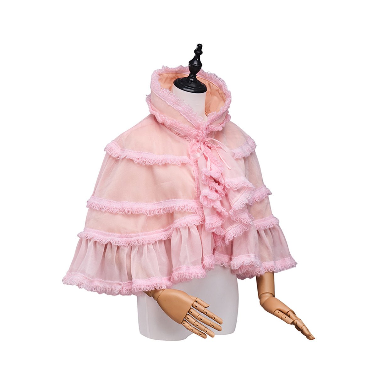 Cape Courte Rose Costume Cosplay – Tenue Inspirée d'Anime Élégante