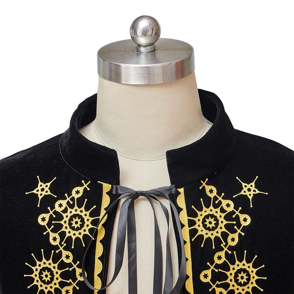 Cape Noire Royale Médiévale pour Cosplay de Roi Prince - Halloween, Carnavals, Festivals