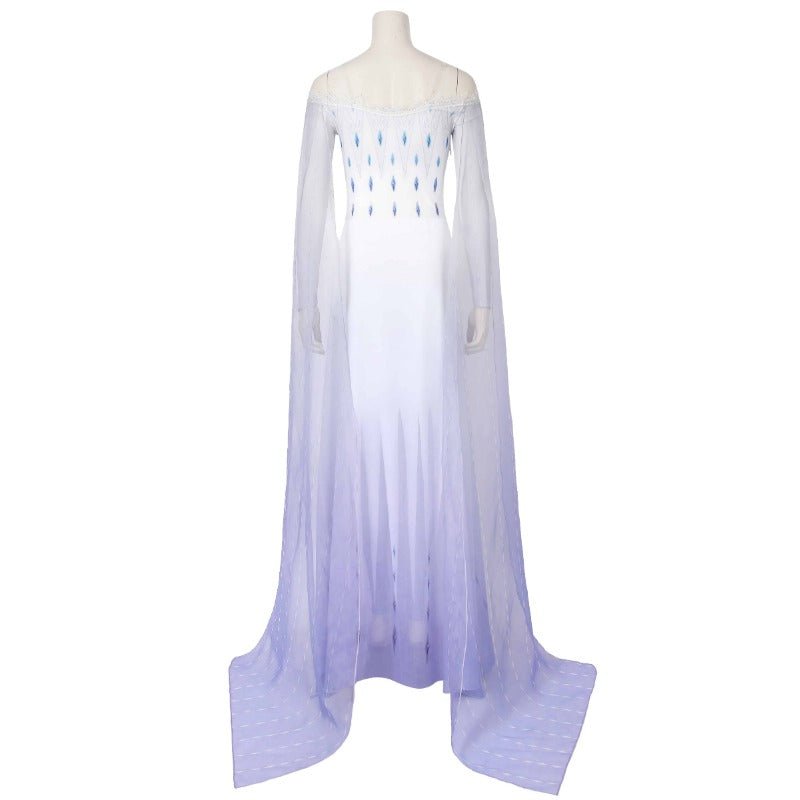 Robe de scène Cosplay Princesse Elsa à manches longues pour femmes - Costume Frozen