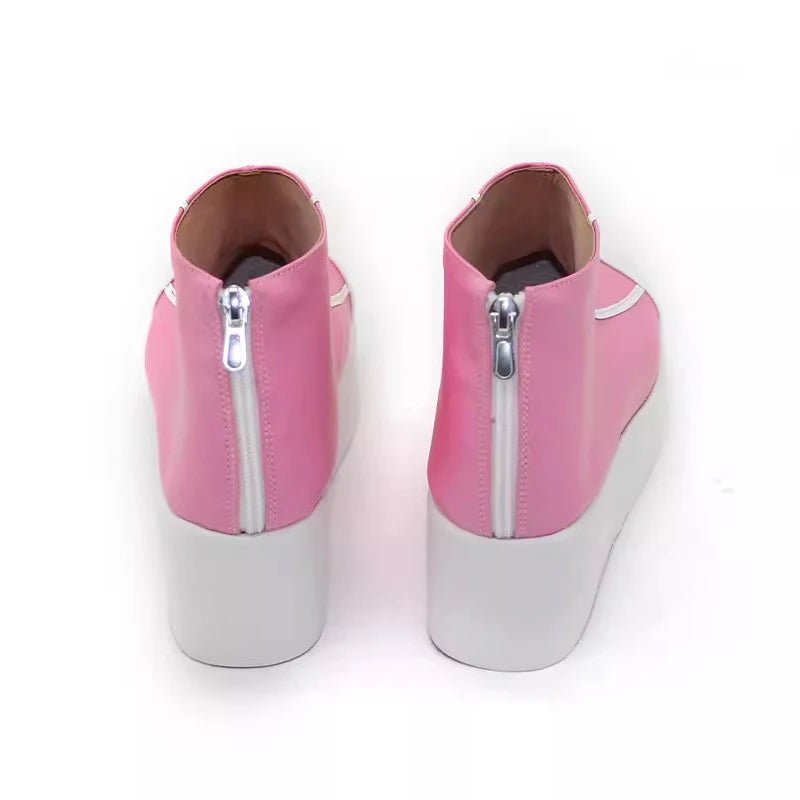 Chaussures Cosplay LOL HEARTSTEEL Alune Rose Plate Semelle Épaisse Femme avec Fermeture Éclair pour Fêtes et Halloween