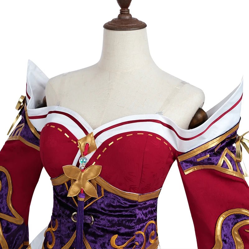 Costume Cosplay Ahri le Renard à Neuf Queues de LOL - Perruque Incluse