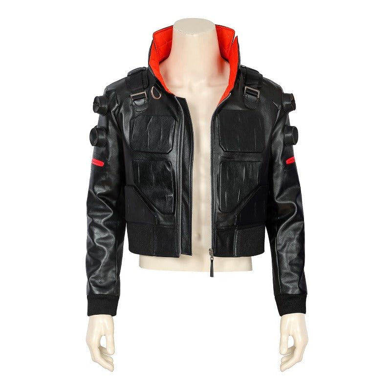 Costume Cosplay Jackie 2077 en Cuir Artificiel Combinaison Noire pour Halloween & Fêtes