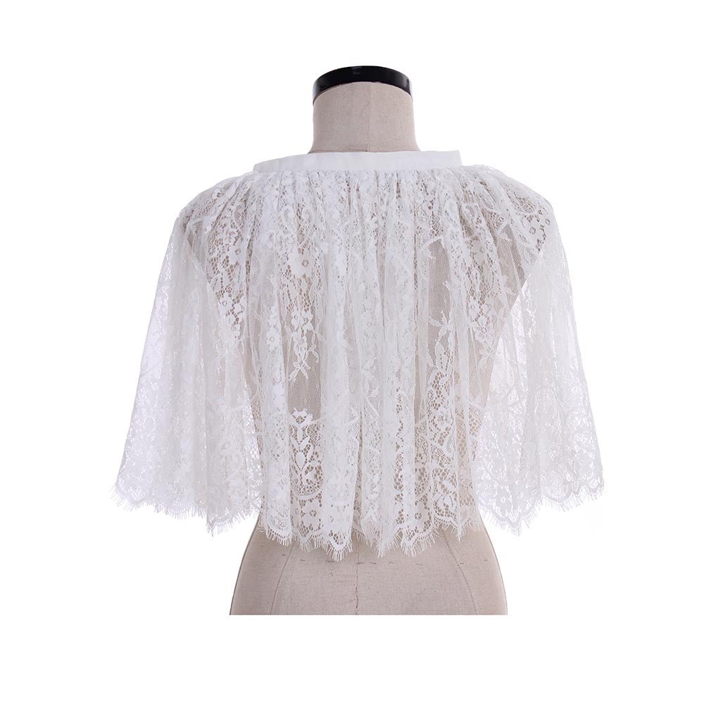 Boléro en Dentelle Blanche Élégant pour Femmes - Capes Courtes pour Mariages et Robes de Soirée