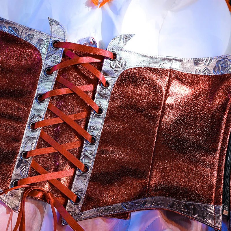 Costume Cosplay LOL Magie Occidentale Ombre Evelynn Costume Femme Robe Orange Ensemble Complet