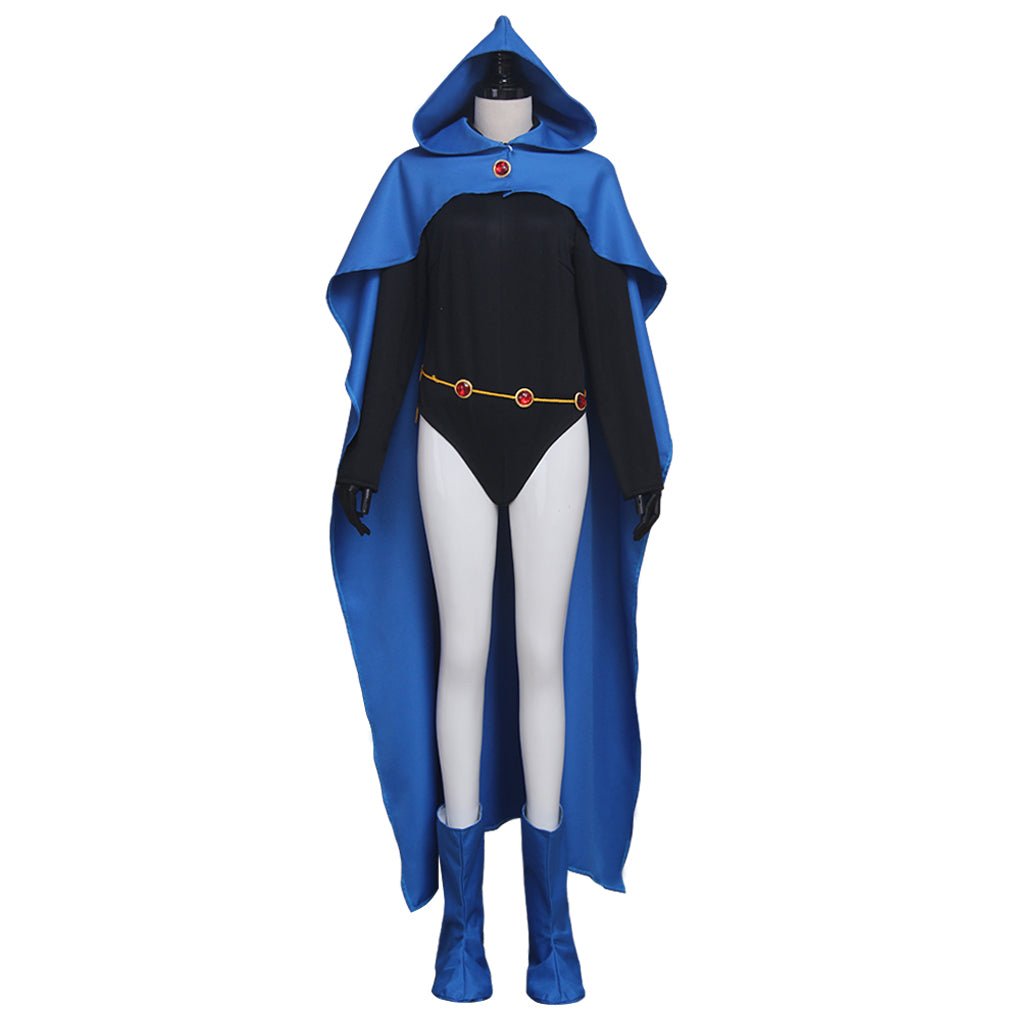 Costume Cosplay Raven Teen Titans - Cape Bleue et Combinaison pour Fans de Comic Con et Halloween