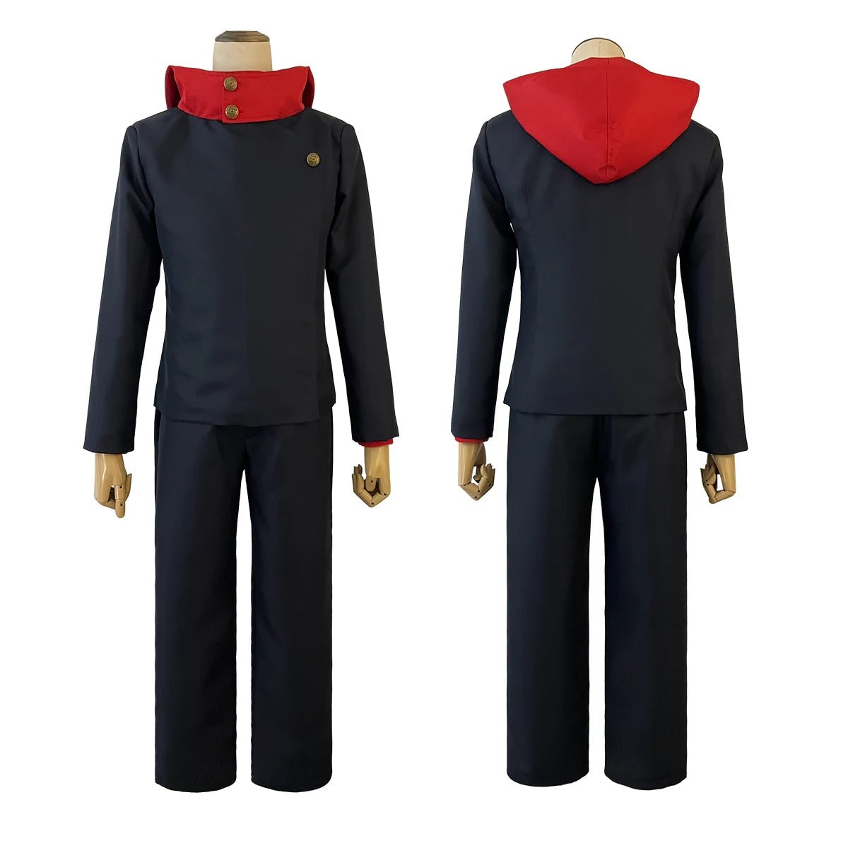 Costume Cosplay Jujutsu Kaisen Itadori Yuji Perruque Veste Pantalon Uniforme Rose Synthétique Halloween Noël