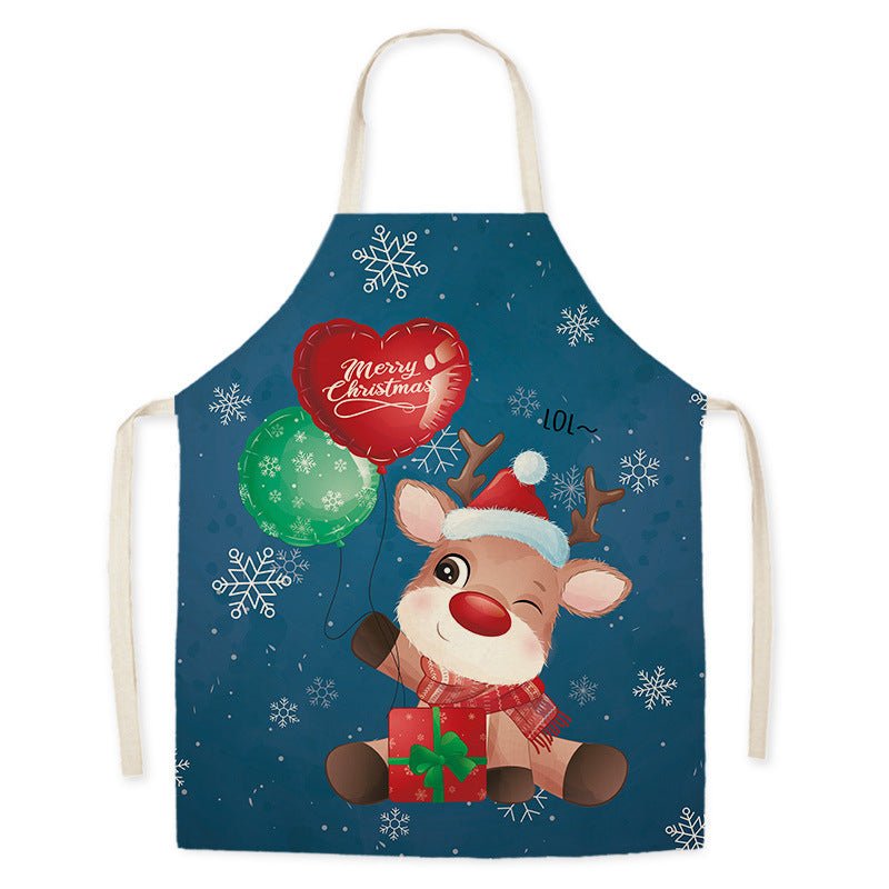 Tablier de cuisine imitation chanvre Santa Claus pour adultes, résistant aux taches et à l'huile, vêtements de travail pour hommes et femmes