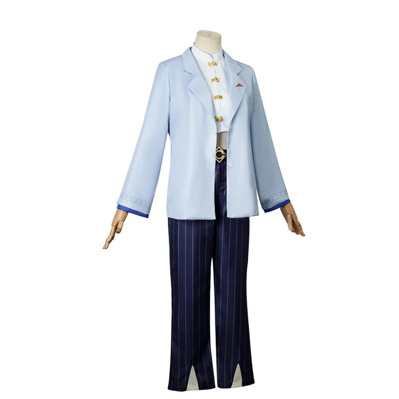 Costume Cosplay Yelan de Genshin Impact et Pizza Hut pour Halloween - Ensemble Complet Femme Bleu