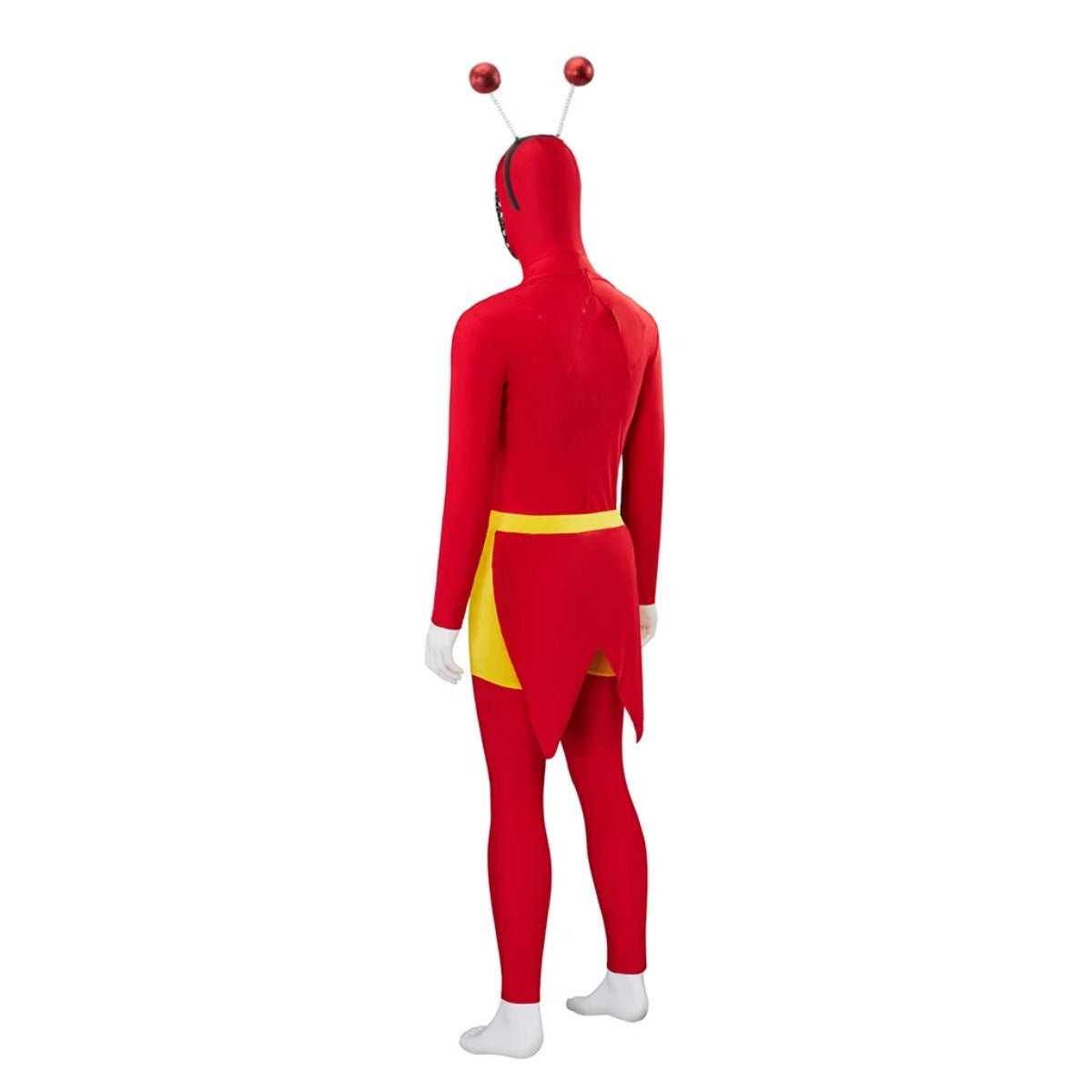 Costume El Chapulin Colorado Combinaison Rouge Imprimé Cœur pour Halloween Cosplay