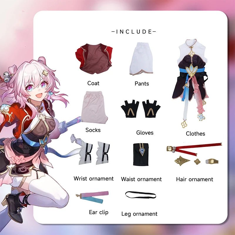 Le Nouveau Maître de l'Épée 7 Mars Costume Cosplay Honkai Star Rail Costume Femme pour Halloween Carnaval Fête
