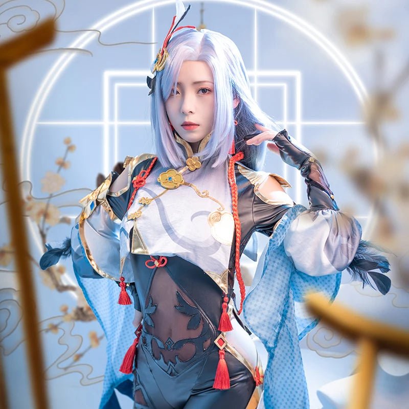 Costume Cosplay Shenhe Genshin Impact pour Femme - Ensemble Complet