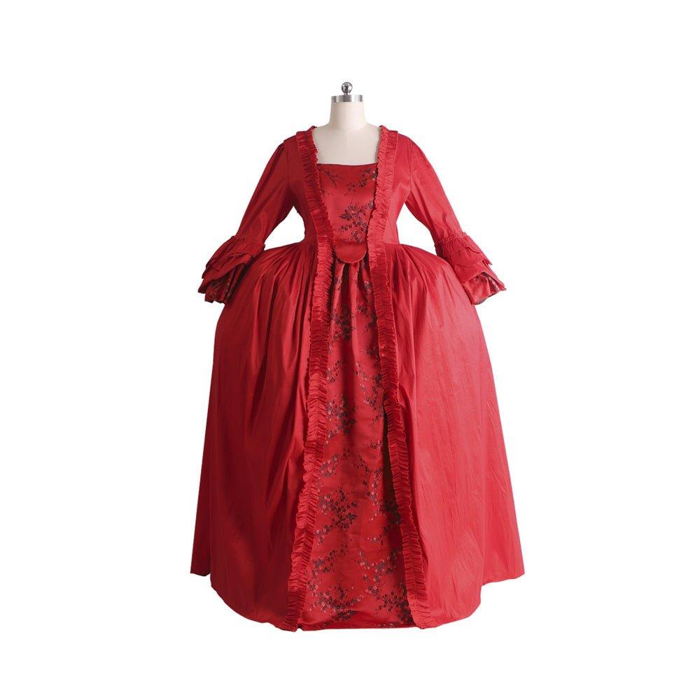 Robe Rococo Rouge du 18ème Siècle avec Dentelle - Style Majestueux Marie Antoinette de L'AniMirage
