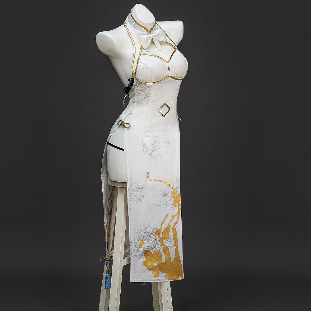 Costume Cosplay Emilia Re:Zero pour Femme – Robe Anime avec Accessoire de Tête pour Halloween et Fêtes