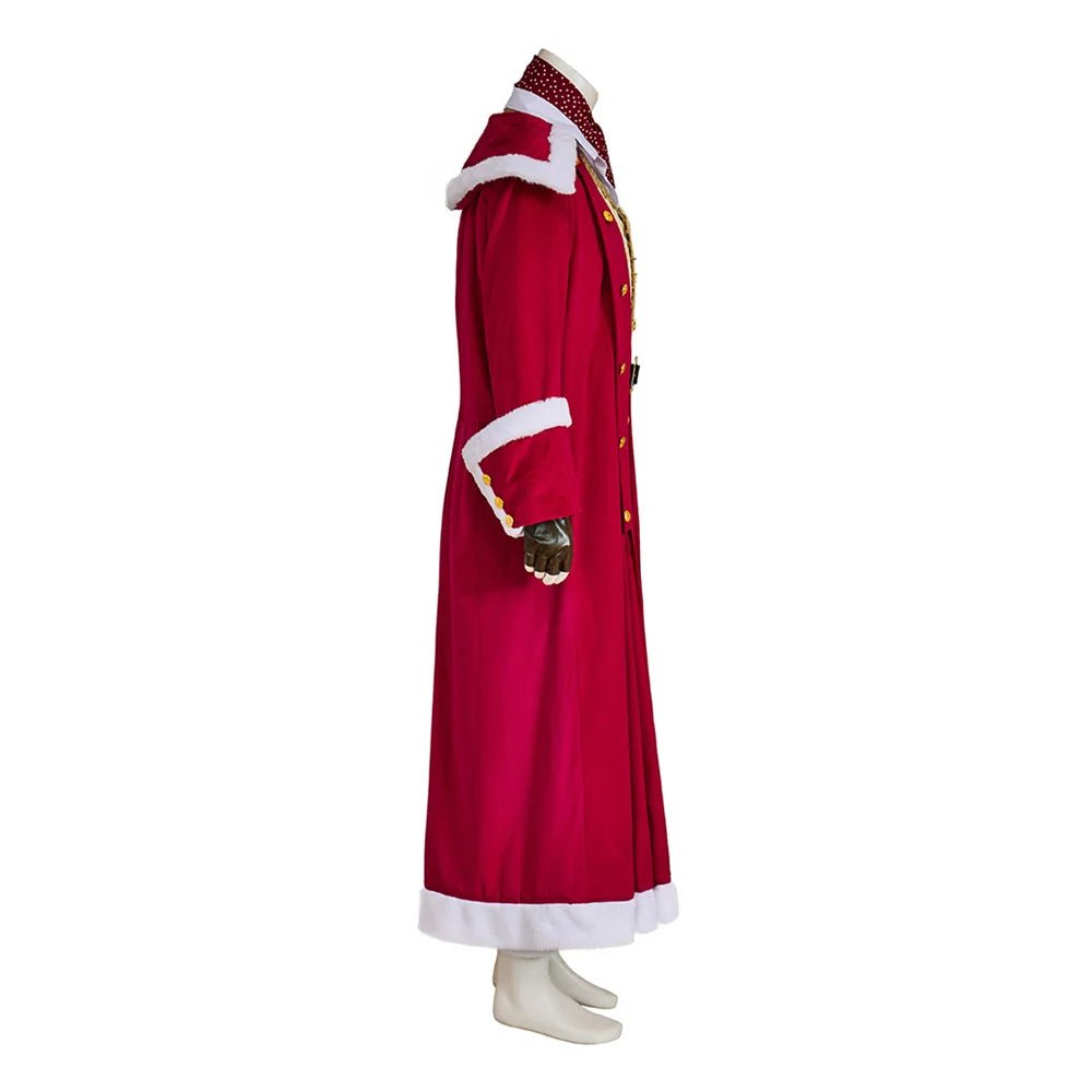Costume Cosplay Santa Claus Médieval - Veste en Velours Rouge Ensemble Complet