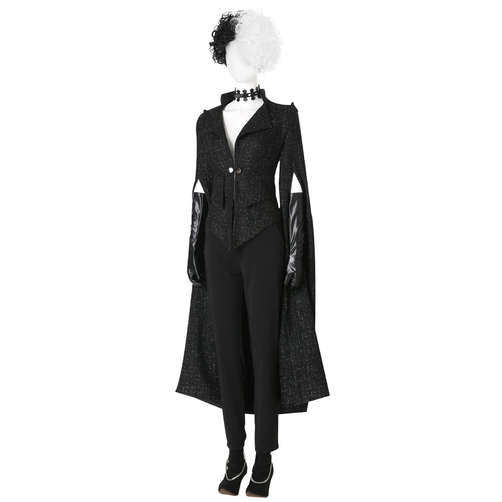 Costume Cosplay Cruella Version Noire - Tenue Cruella de Vil du Film