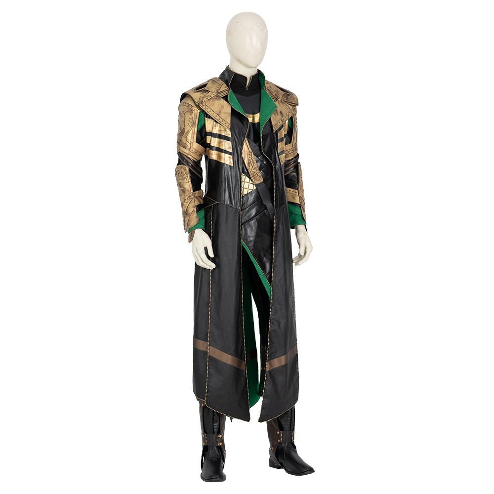 Costume Cosplay Loki de Haute Qualité, Armure de Combat, Combinaison Endommagée, Casque pour Halloween