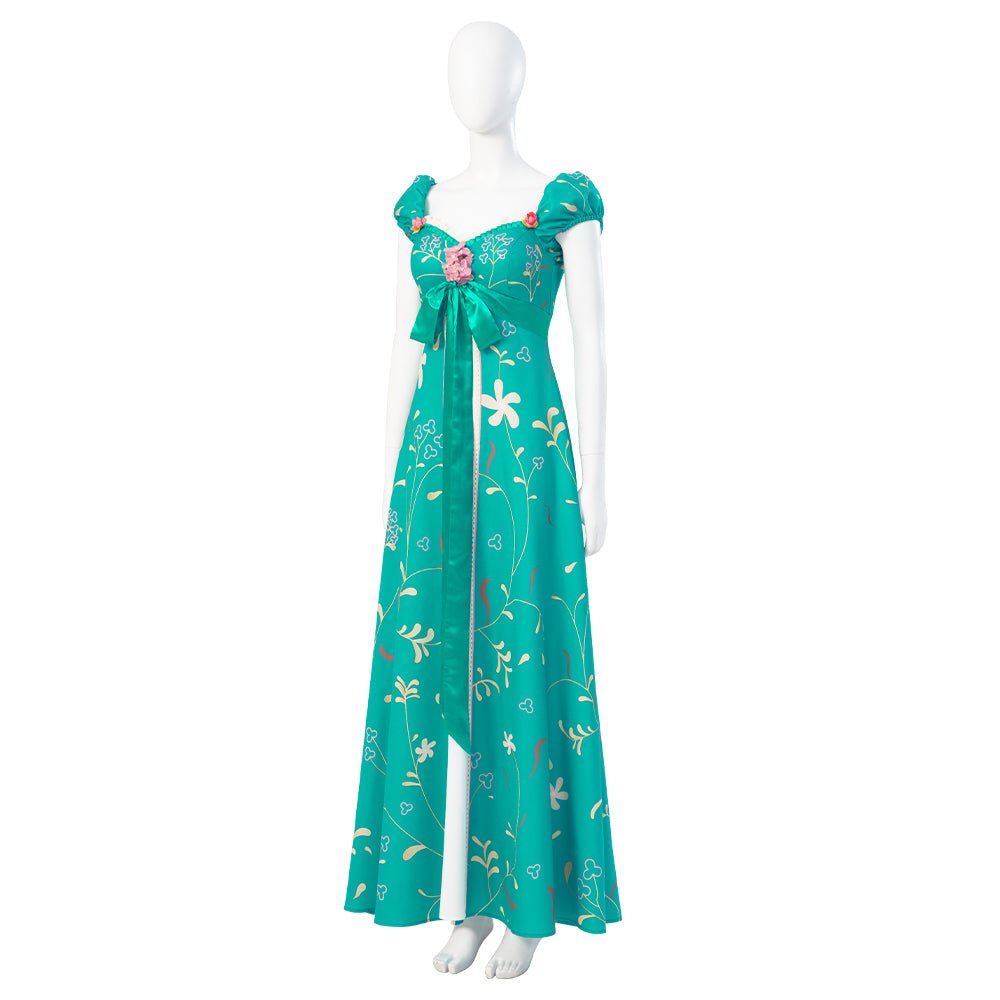 Costume Cosplay Giselle Enchantée - Robe Princesse Verte et Robe Mariee Blanche