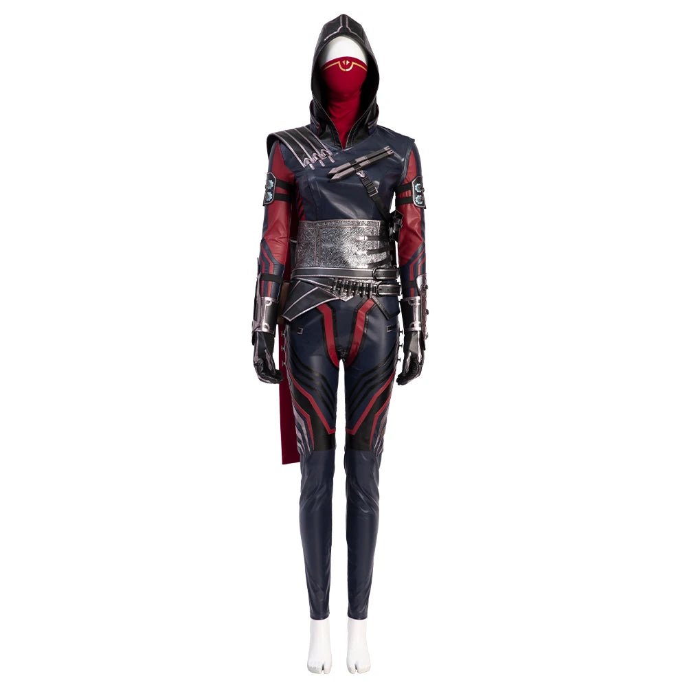 Costume Cosplay Apex Wraith Femme - Tenue de Combat Esprit Malin pour Halloween avec Masque et Accessoires