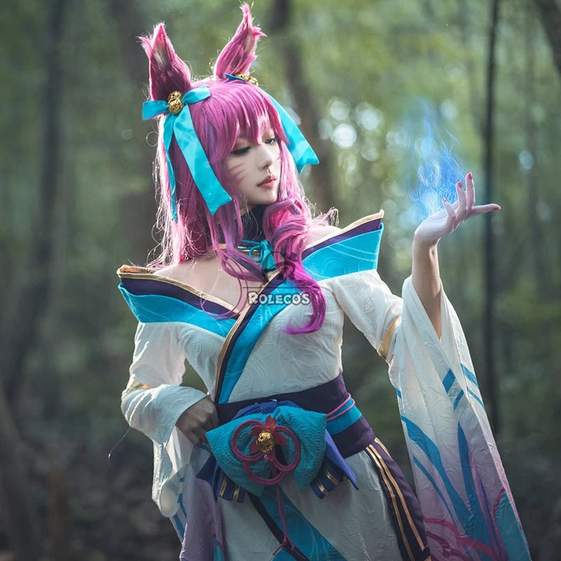 Costume Cosplay Ahri Spirit Blossom Femme Kimono Complet