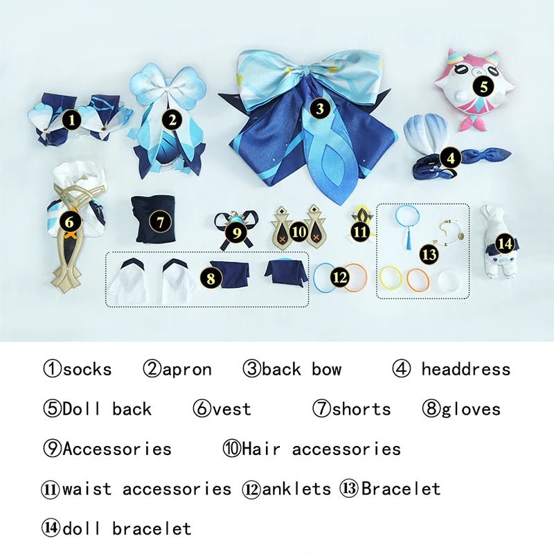 Costume Cosplay Mualani Splish Splash Wavechaser de Genshin Impact pour Femmes