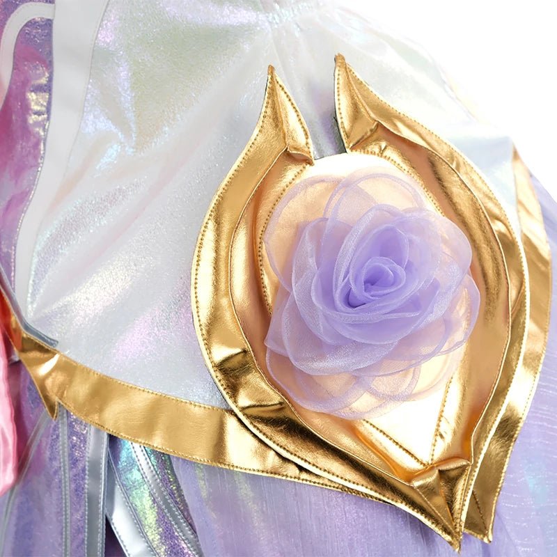 Costume Cosplay LOL Rose Cristal Seraphine - Tenue de Jeu LOL Seraphine Design Rose pour Halloween