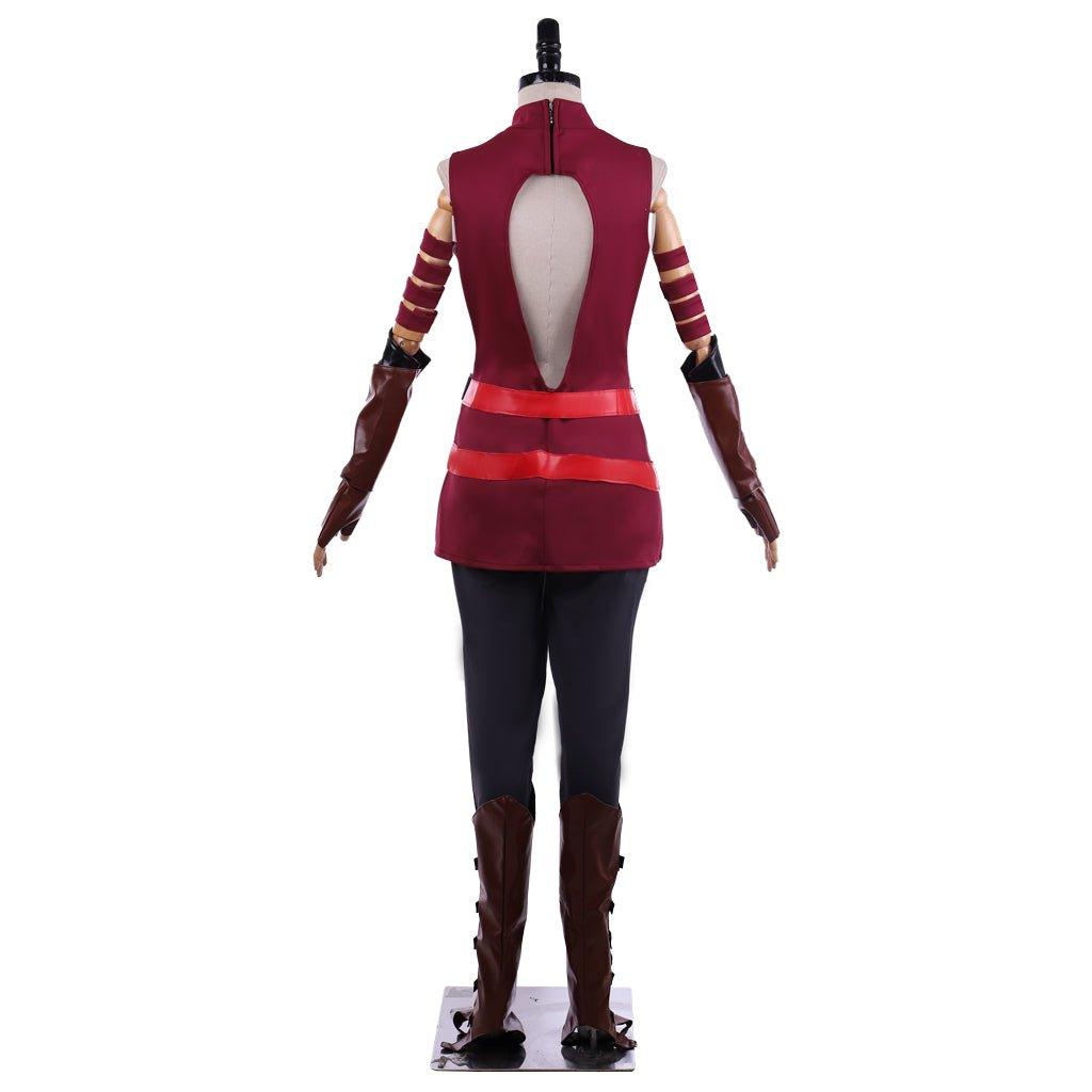 Costume Cosplay Rouge Ahsoka Tano | Combinaison de Combat & Chapeau pour Femme Adulte | Déguisement Star Wars Halloween