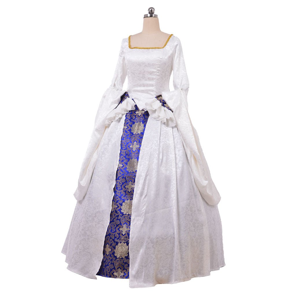 Robe Renaissance Tudor Femme | Reine Elizabeth I & Anne Boleyn Blanc | Costume Cosplay & Halloween