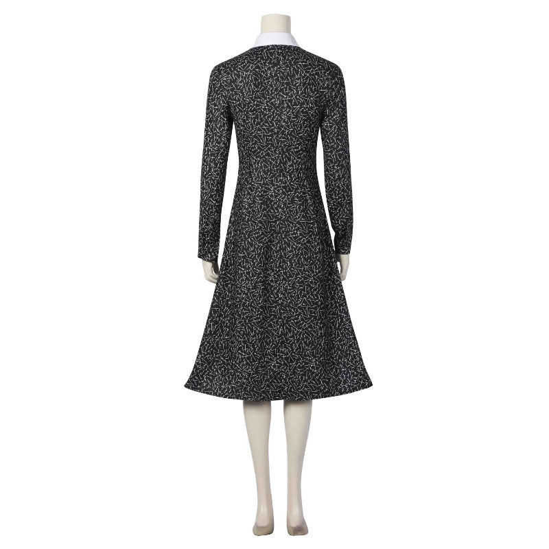 Robe Cosplay Wednesday Addams Noir Gothique pour Femmes - Costume Une Pièce