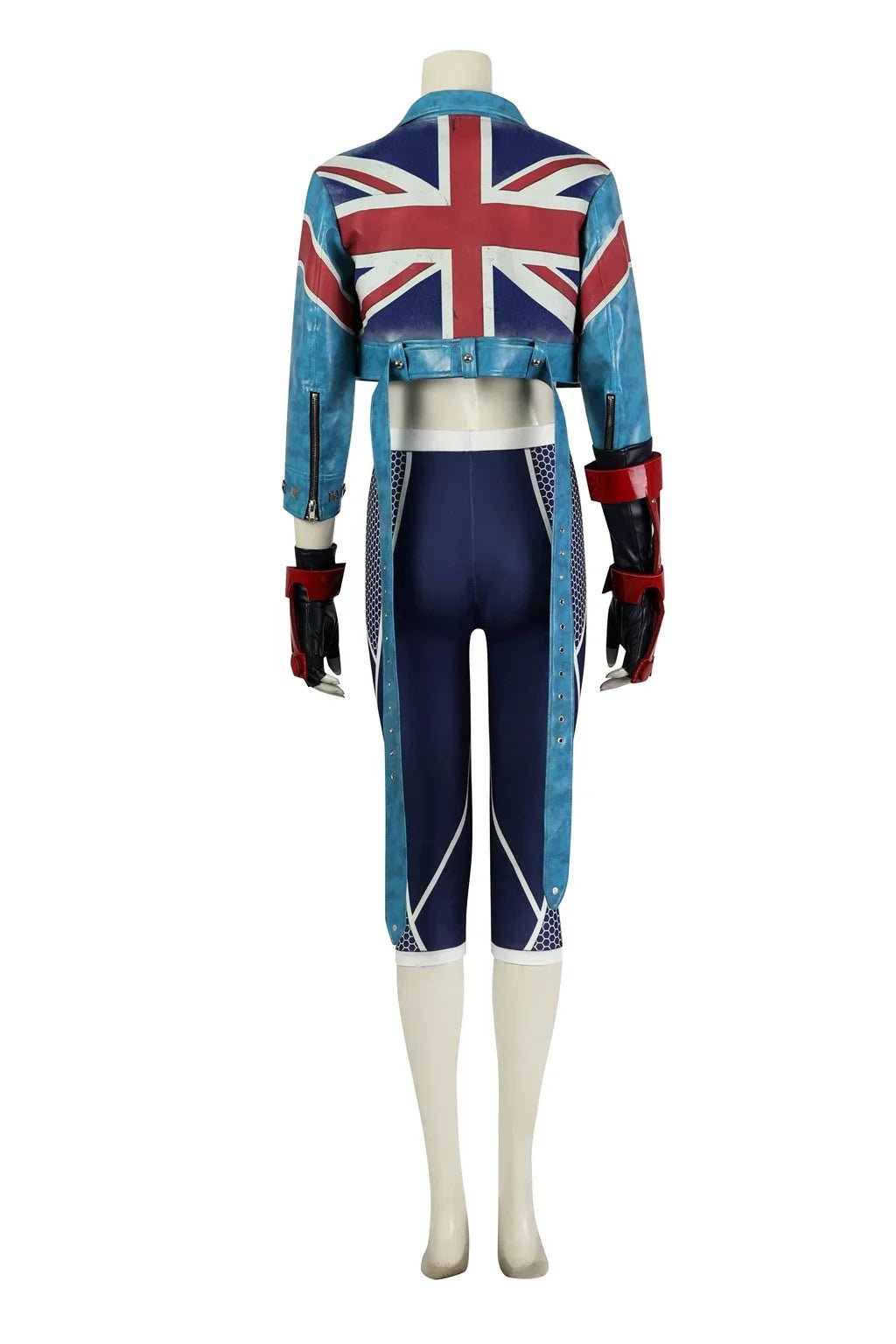 Costume Cosplay Cammy pour Femmes - Veste Punk, Crop Top & Pantalon - Ensemble Complet pour Halloween, Carnaval