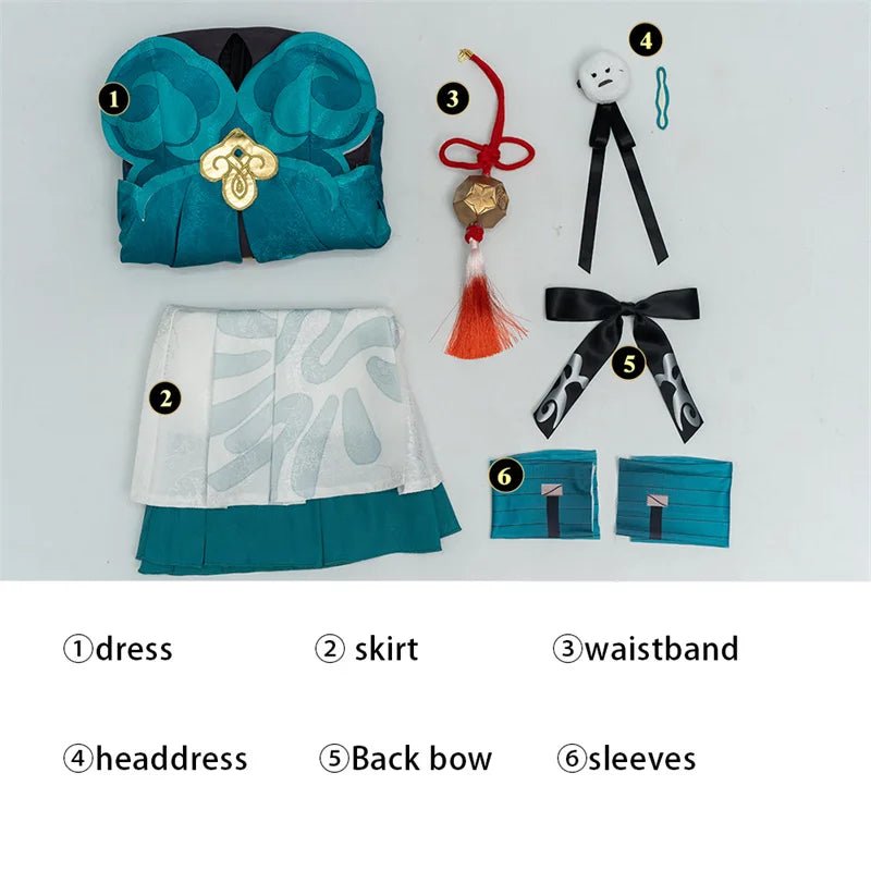 Costume Cosplay Qingque de Honkai Star Rail - Robe Sexy Femme pour Halloween, Carnaval et Fêtes