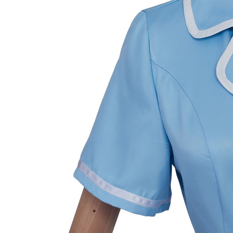 Costume Cosplay Inspiré de Waitress the Musical – Robe de Serveuse Bleue avec Tablier pour Femmes