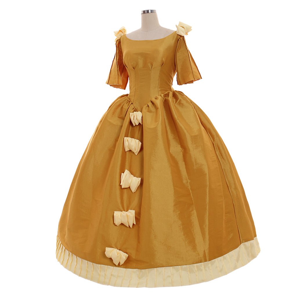 Robe de Bal Aristocrate Médiévale sur Mesure | Robe de Soirée Gothique Victorienne Rococo Jaune