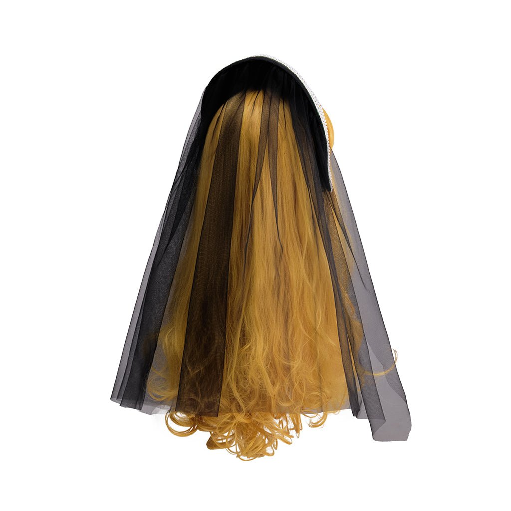 Chapeau Tudor Bleu avec Voile Noir Costume Cosplay – Élégant Couvre-chef Historique Renaissance pour Reconstitutions et Événements Thématiques
