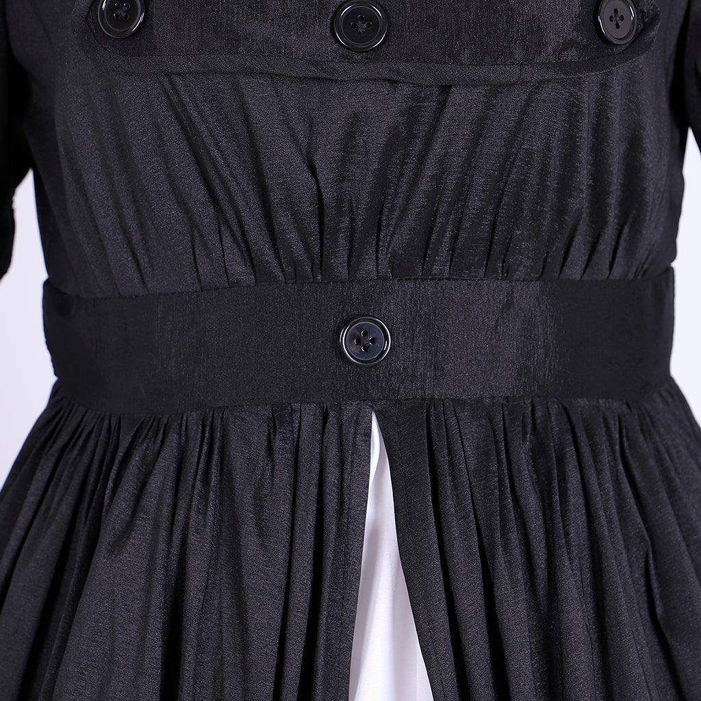 Robe Cosplay Hamilton Eliza | Robe de Bal Noire en Satin pour Femme Adulte | Costume Personnalisé