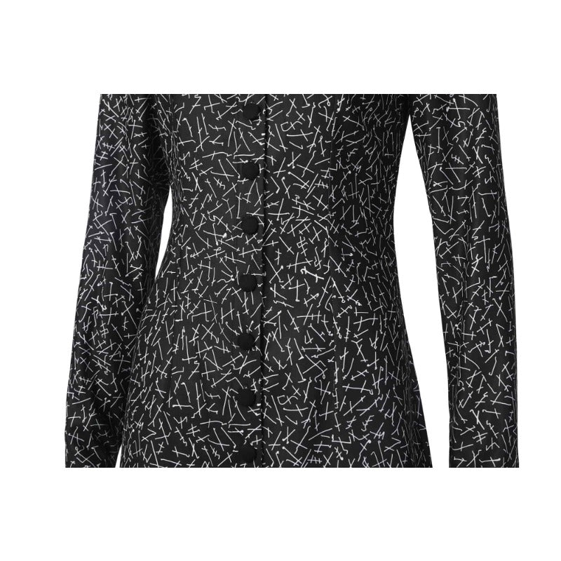 Robe Cosplay Wednesday Addams Noir Gothique pour Femmes - Costume Une Pièce