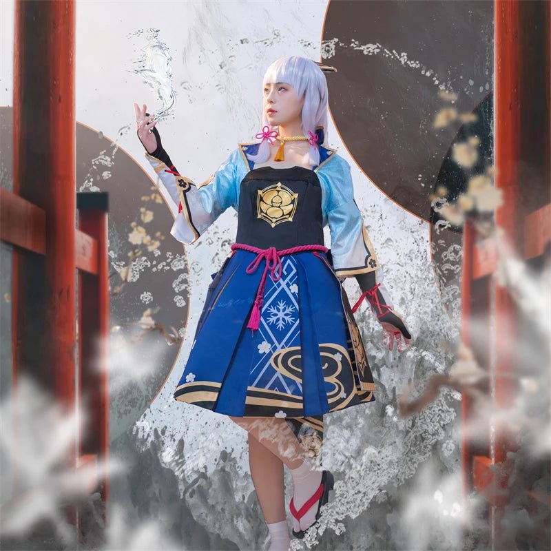 Costume Cosplay Genshin Impact Kamisato Ayaka pour Femmes - Robe de Jeu de Rôle pour Halloween