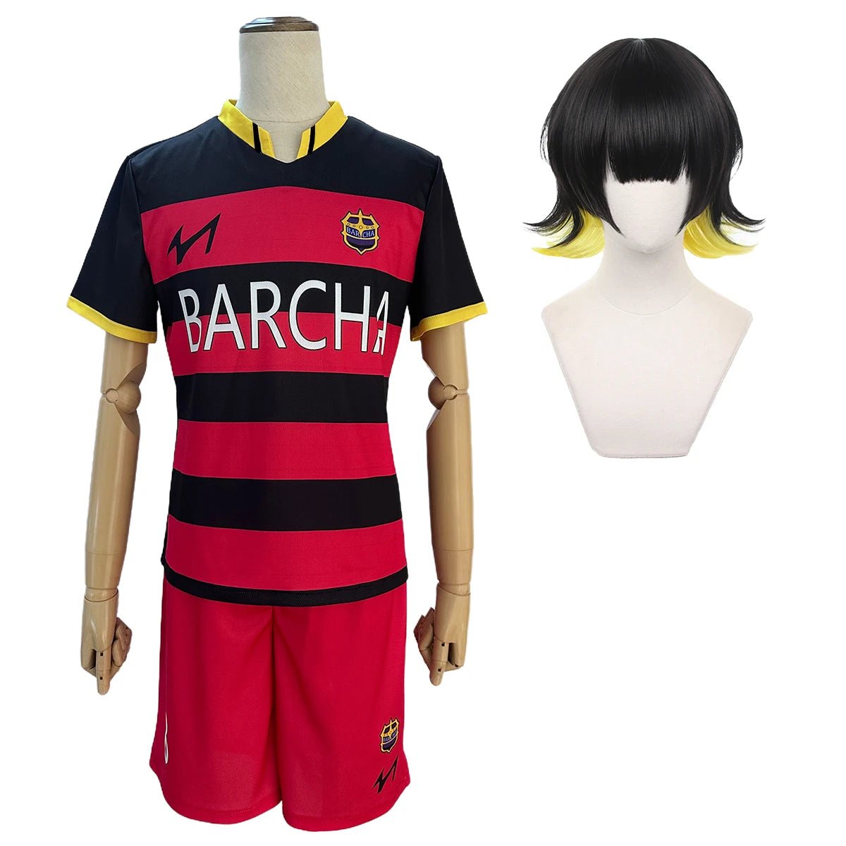 Costume Cosplay Blue Lock FC Barcha Bachira Otoya Lavinho Uniforme de Football avec Perruque