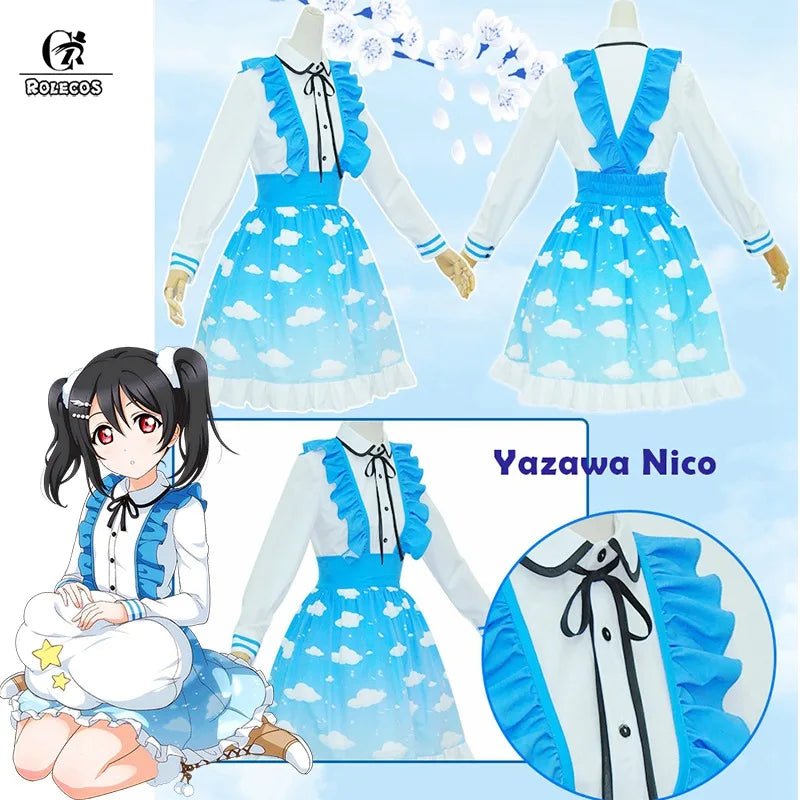 Costume Cosplay Lovelive Sky Maki Rin Nico Umi Cosplay Love Live Eli Kotori Hanayo Nozomi Robe Lolita