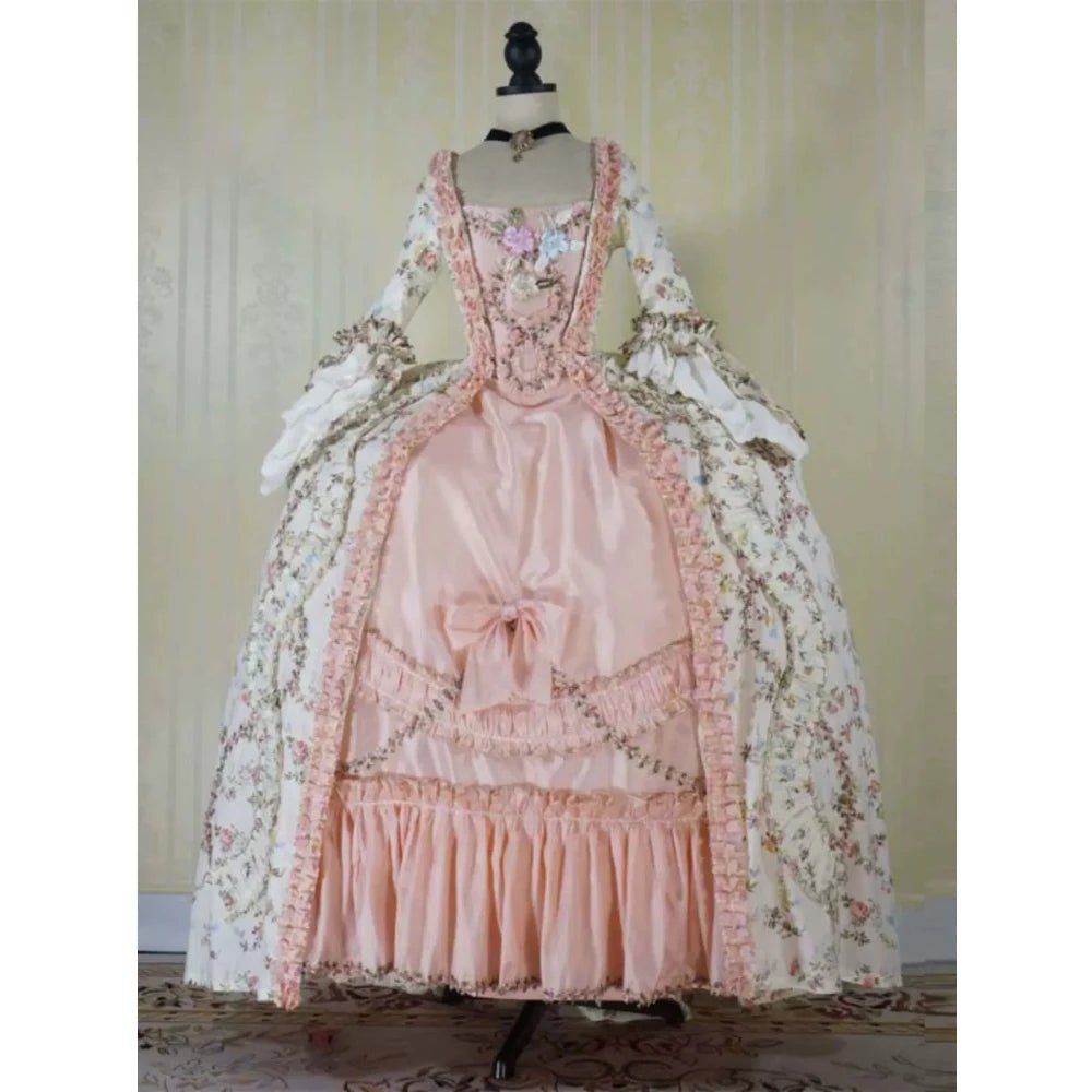 Robe Rococo Rose Florale Style Français Victorien Cosplay