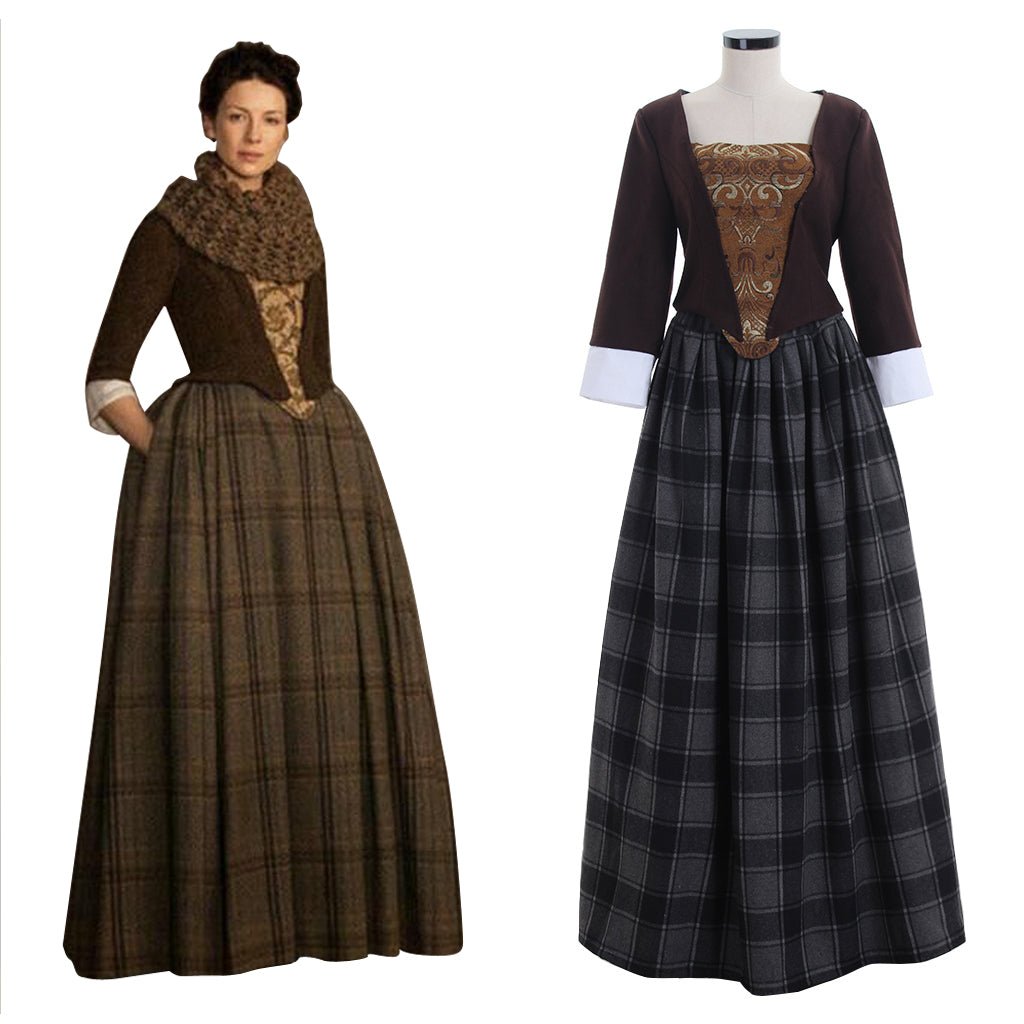 Robe Costume Inspirée d'Outlander | Cosplay des Highlands Écossais pour Femmes