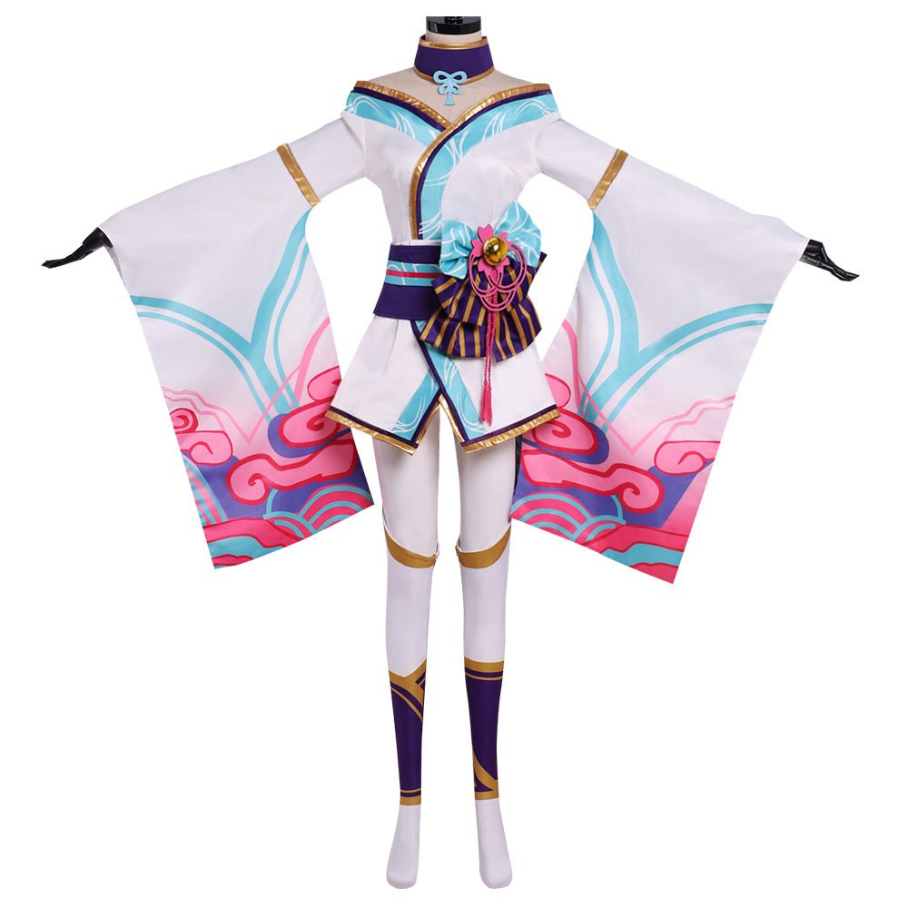 Costume Cosplay Ahri Spirit Blossom | Robe de Renard à Neuf Queues de League of Legends pour Femme