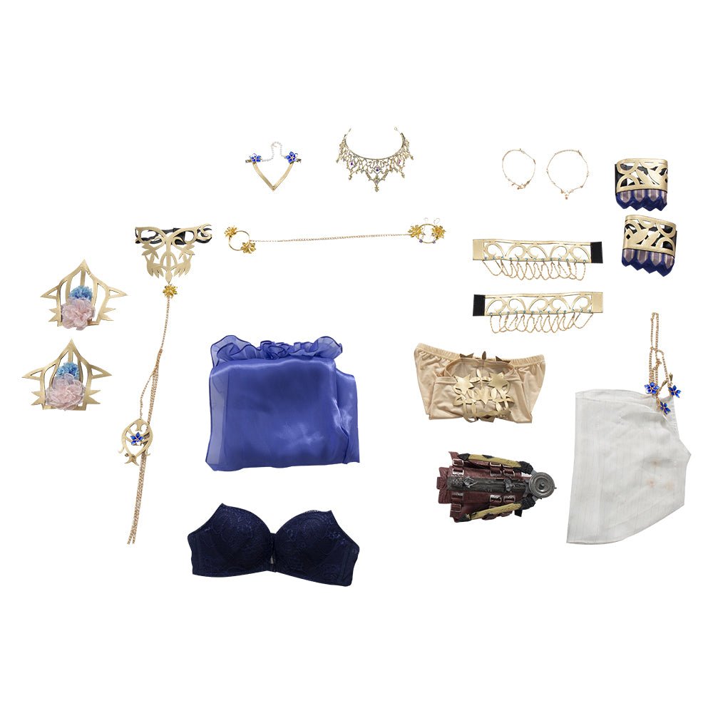 Costume Cosplay Complet Naraka Bladepoint Canaan Bleu pour Femmes